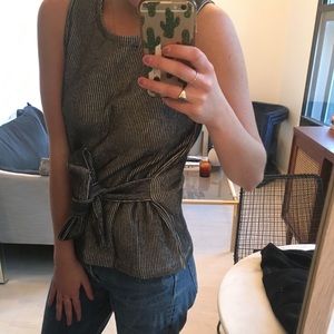 Madewell stripe tie front tank